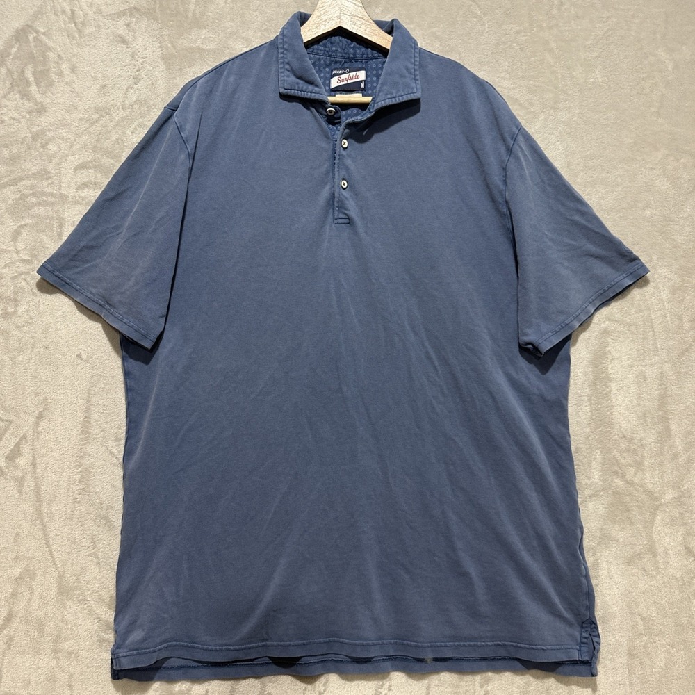 Johnnie-O Surfside Men's XL Blue Dyed Polo Short Sleeve Collared Shirt Stretch